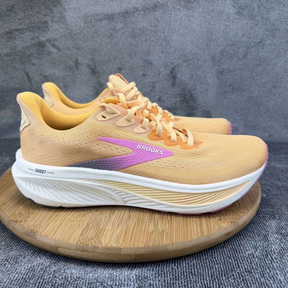 Brooks Ghost 17 Shoes Womens Size 9.5 Orange Mesh Running Sneakers 1204311B810